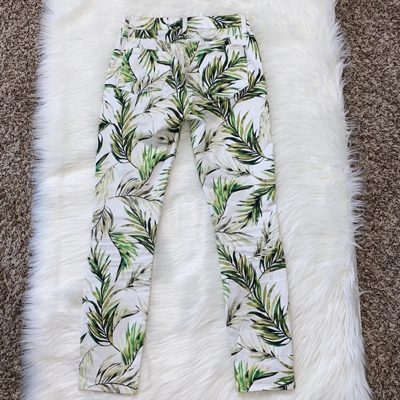 7 For All Mankind Ankle Skinny Tropical Palm Tree Print Jeans 🌴 Size 0 - Picture 4 of 9